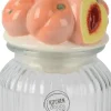 Decoris voorraadpot glas perzik 11x19cm oranje, transparant