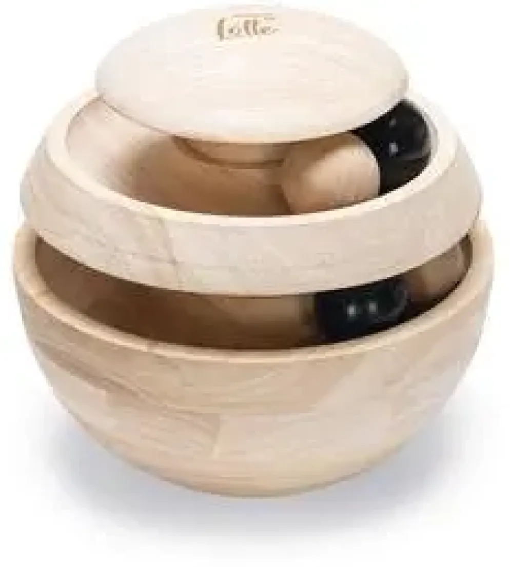 Designed by Lotte kattenspeelgoed Neya hout d16h16cm bruin