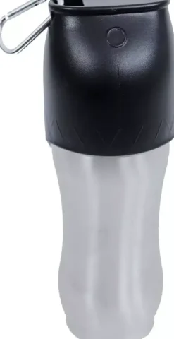 Draagbare drinkfles met karabijnhaak aluminium, 600 ml.