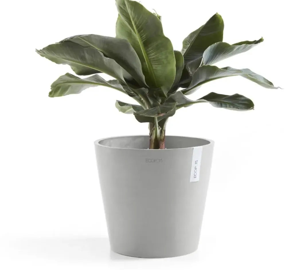 Ecopots kunststof bloempot amsterdam 40x35 cm witgrijs