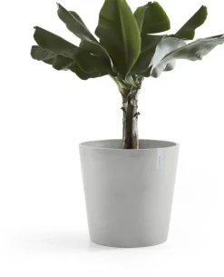 Ecopots kunststof bloempot amsterdam 50x44 cm witgrijs