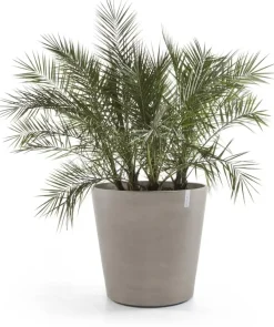Ecopots kunststof bloempot amsterdam met wielen 80x74.2 cm taupe