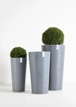 Ecopots kunststof bloempot amsterdam hoog 34x66 cm donkergrijs