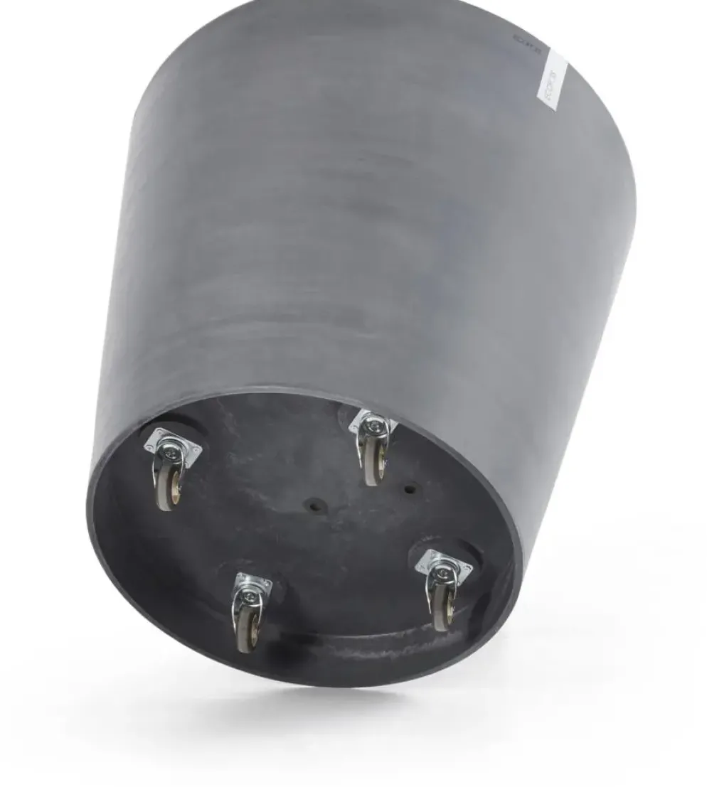 Ecopots kunststof bloempot amsterdam met wielen 60x56 cm grijs