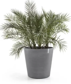 Ecopots kunststof bloempot amsterdam met wielen 60x56 cm grijs