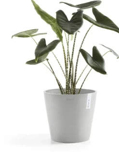 Ecopots kunststof bloempot amsterdam 25x22 cm witgrijs
