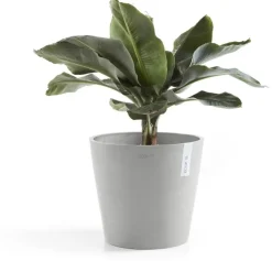 Ecopots kunststof bloempot amsterdam 25x22 cm witgrijs