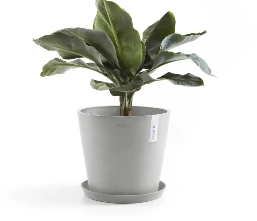 Ecopots kunststof bloempot amsterdam 25x22 cm witgrijs