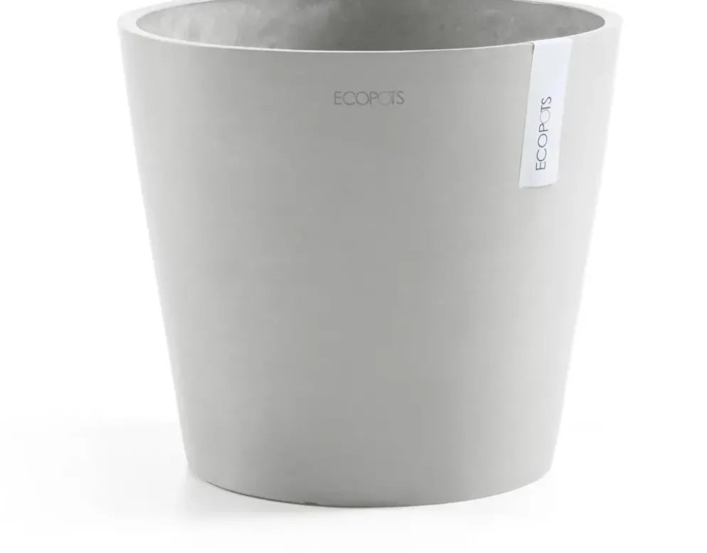 Ecopots kunststof bloempot amsterdam 30x26.3 cm witgrijs