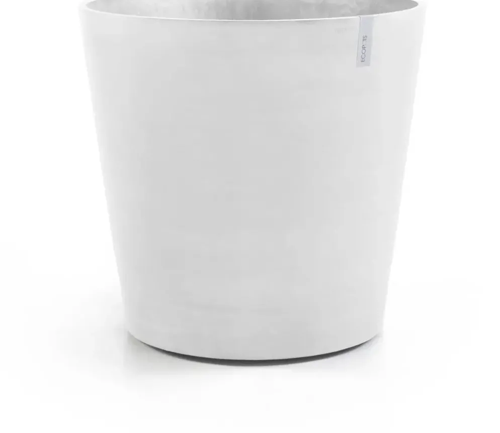 Ecopots kunststof bloempot amsterdam met wielen 60x56 cm puurwit