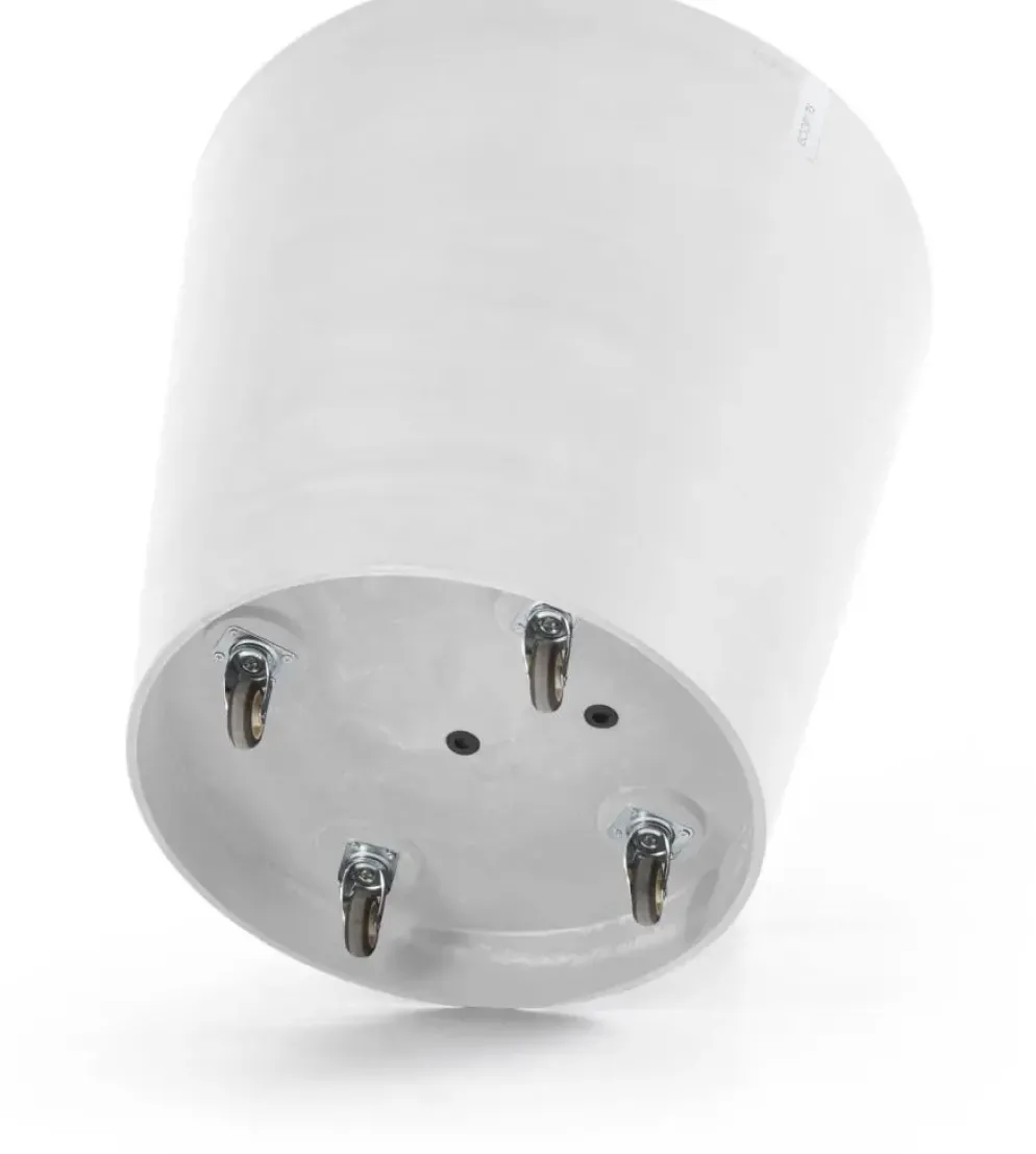 Ecopots kunststof bloempot amsterdam met wielen 60x56 cm puurwit