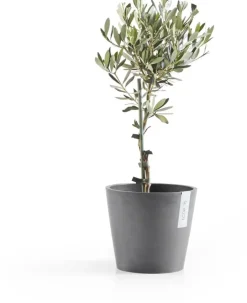 Ecopots kunststof bloempot amsterdam 20x17.7 cm grijs