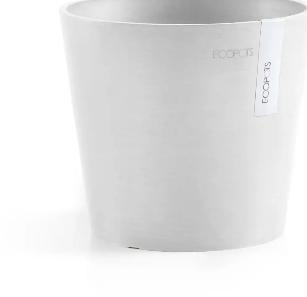 Ecopots kunststof bloempot amsterdam 17x14.7 cm puurwit