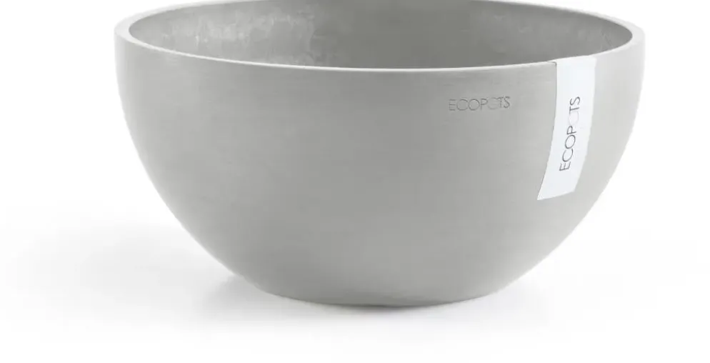 Ecopots kunststof bloempot brussels 25x12 cm witgrijs
