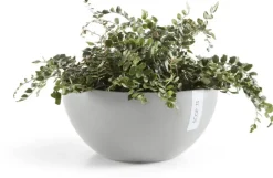 Ecopots kunststof bloempot brussels 30x14 cm witgrijs