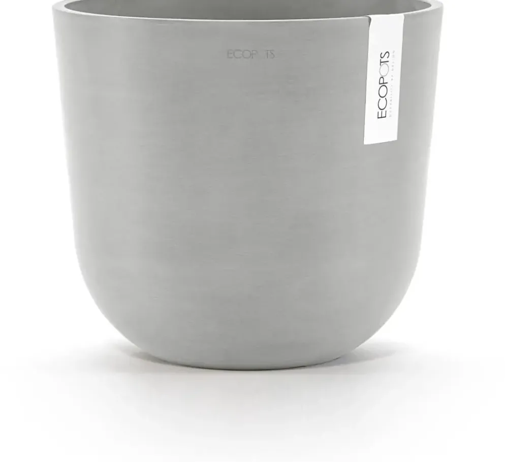 Ecopots kunststof bloempot oslo 25x21.8 cm witgrijs