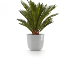Ecopots kunststof bloempot oslo 25x21.8 cm witgrijs