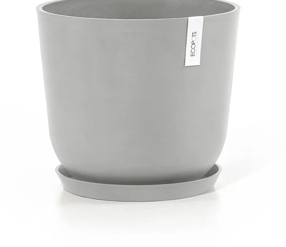 Ecopots kunststof bloempot oslo 35x30.5 cm witgrijs
