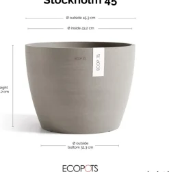 Ecopots kunststof bloempot stockholm 45x34 cm taupe