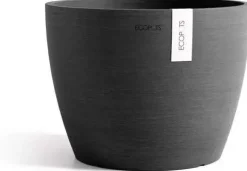 Ecopots kunststof bloempot stockholm 31x23.5 cm donkergrijs