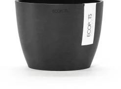 Ecopots kunststof bloempot stockholm 16.2x12 cm donkergrijs