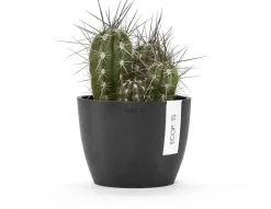 Ecopots kunststof bloempot stockholm 16.2x12 cm donkergrijs