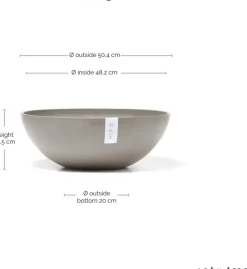 Ecopots kunststof bloempot vienna 50x18 cm taupe