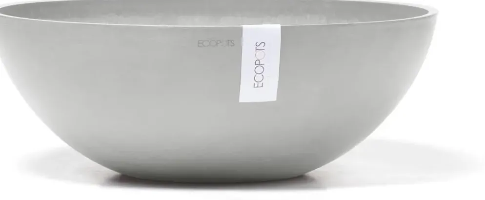 Ecopots kunststof bloempot vienna 50x18 cm witgrijs
