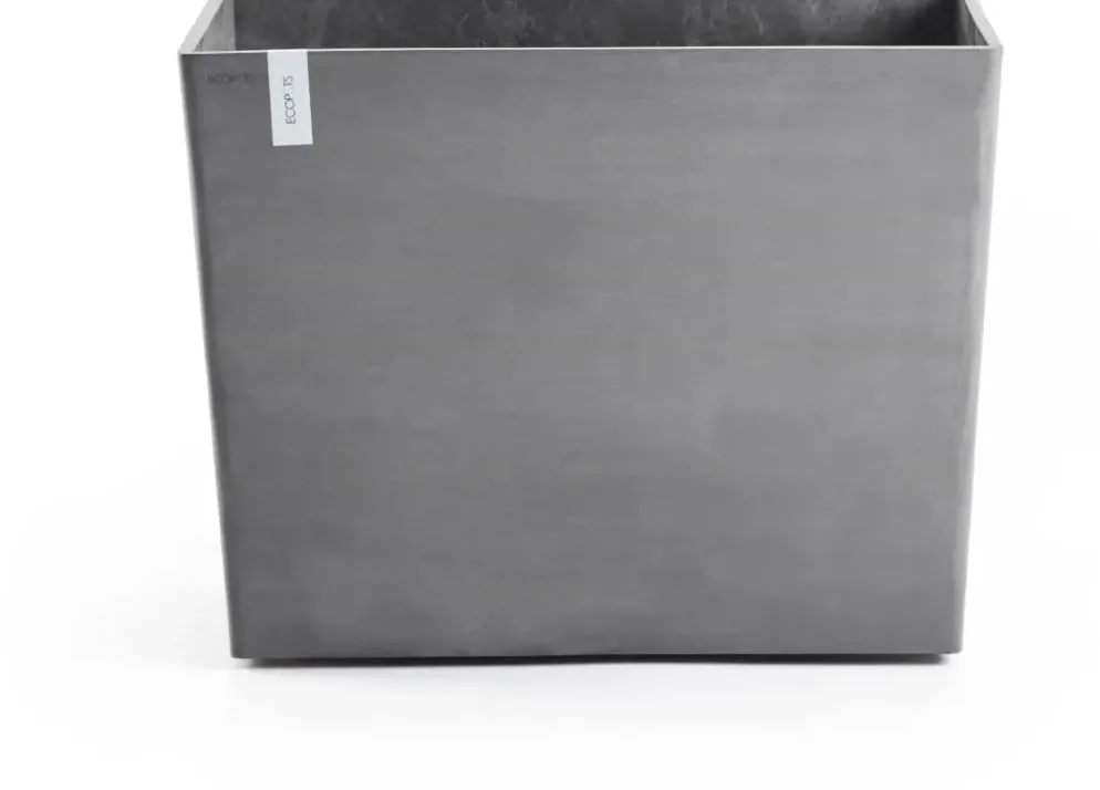 Ecopots kunststof plantenbak paris met wielen 85.2x39.5x65.8cm grijs
