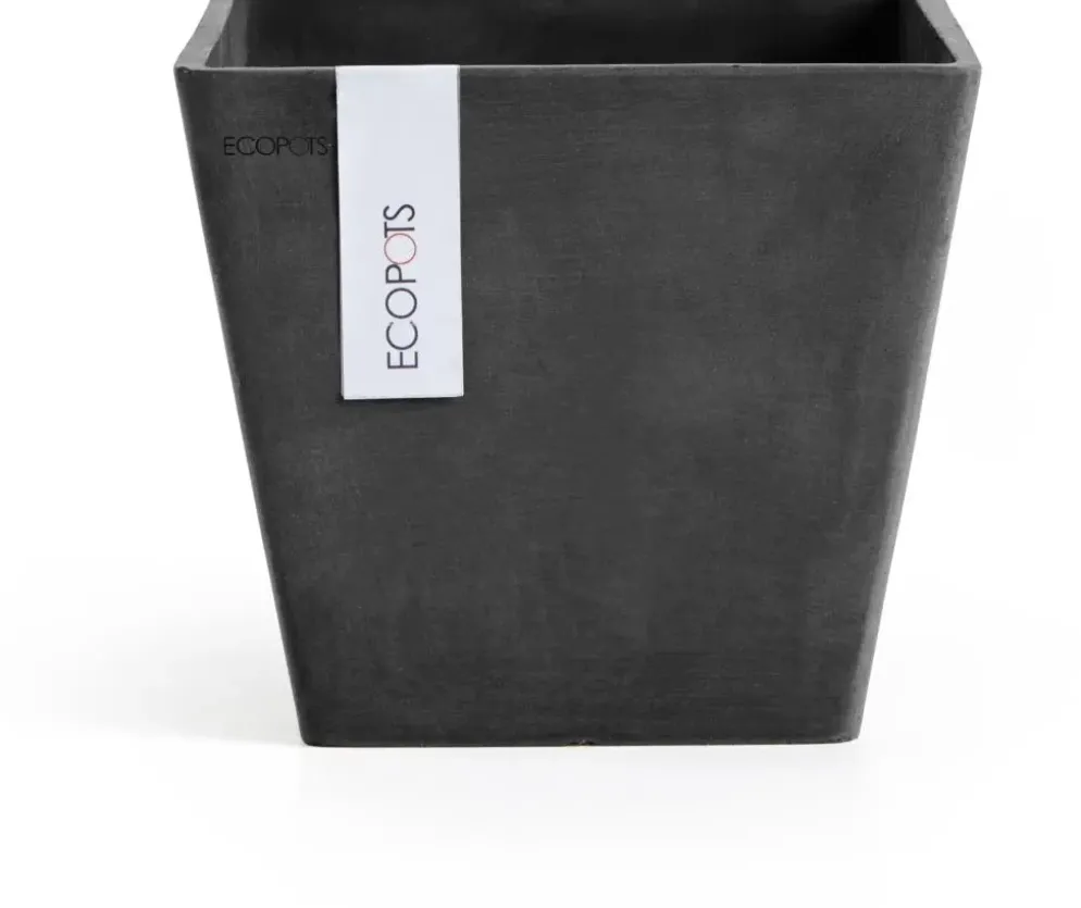 Ecopots kunststof plantenbak rotterdam 20x20x17.5 cm donkergrijs