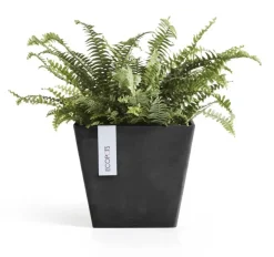 Ecopots kunststof plantenbak rotterdam 20x20x17.5 cm donkergrijs