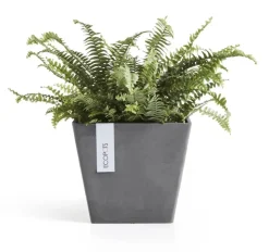 Ecopots kunststof plantenbak rotterdam 20x20x17.5 cm grijs
