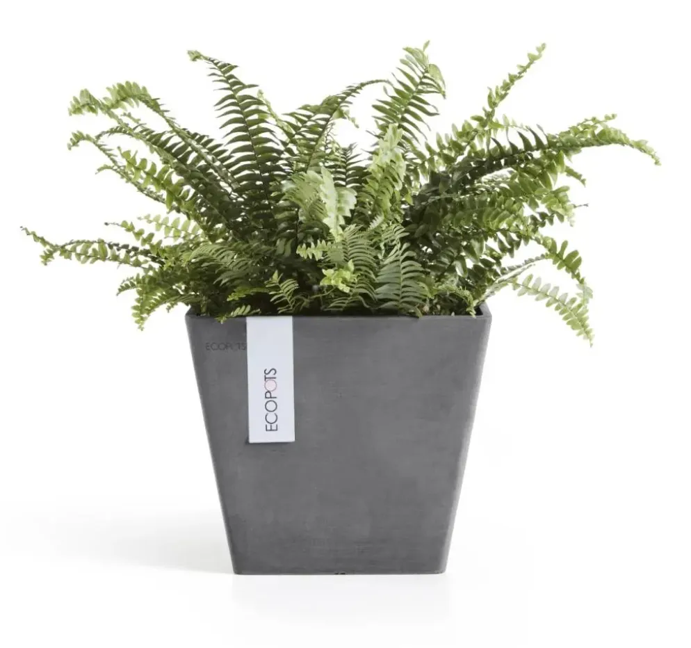 Ecopots kunststof plantenbak rotterdam 20x20x17.5 cm grijs