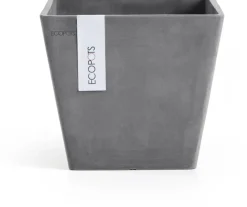 Ecopots kunststof plantenbak rotterdam 20x20x17.5 cm grijs