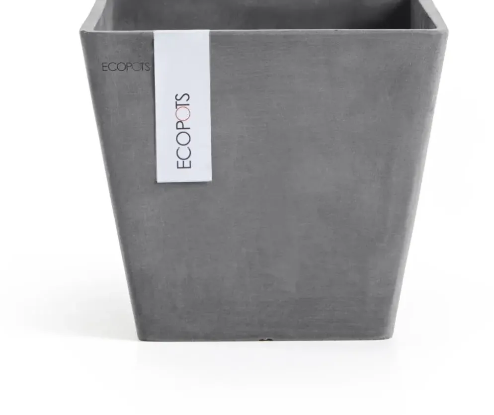 Ecopots kunststof plantenbak rotterdam 20x20x17.5 cm grijs