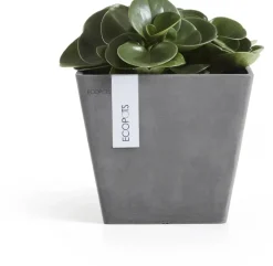 Ecopots kunststof plantenbak rotterdam 20x20x17.5 cm grijs
