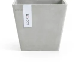 Ecopots kunststof plantenbak rotterdam 20x20x17.5 cm witgrijs