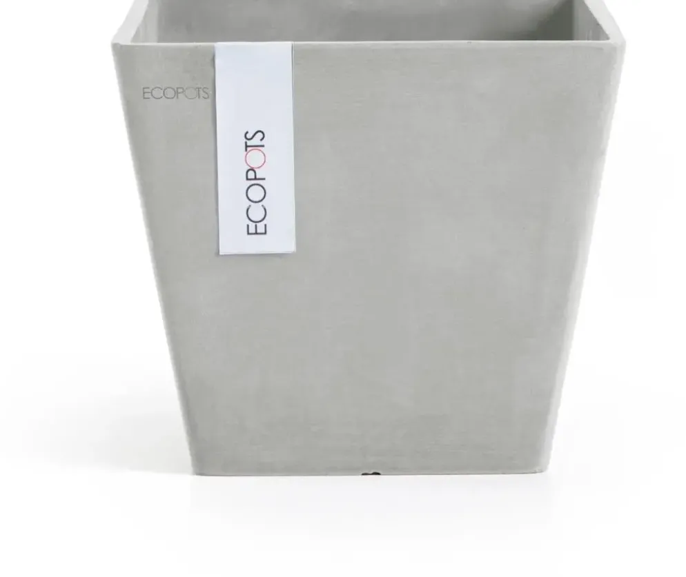 Ecopots kunststof plantenbak rotterdam 20x20x17.5 cm witgrijs