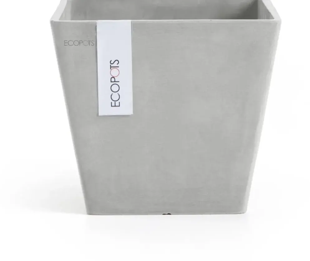 Ecopots kunststof plantenbak rotterdam 20x20x17.5 cm witgrijs