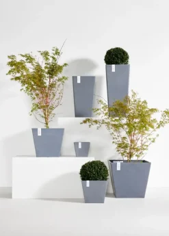 Ecopots kunststof plantenbak rotterdam 30x30x26 cm donkergrijs