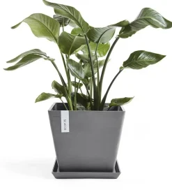 Ecopots kunststof plantenbak rotterdam 30x30x26 cm grijs