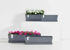 Ecopots kunststof plantenbak bruges 45x17x17 cm donkergrijs