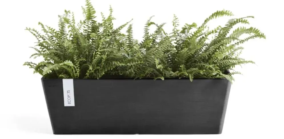 Ecopots kunststof plantenbak bruges 45x17x17 cm donkergrijs