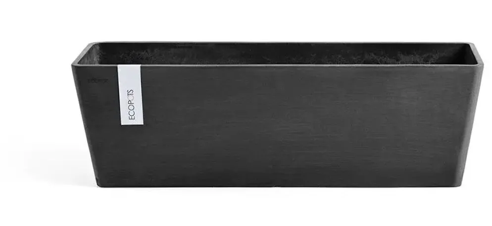 Ecopots kunststof plantenbak bruges 45x17x17 cm donkergrijs