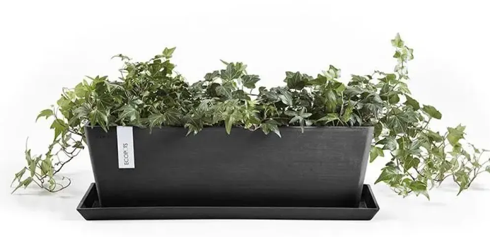 Ecopots kunststof plantenbak bruges 45x17x17 cm donkergrijs