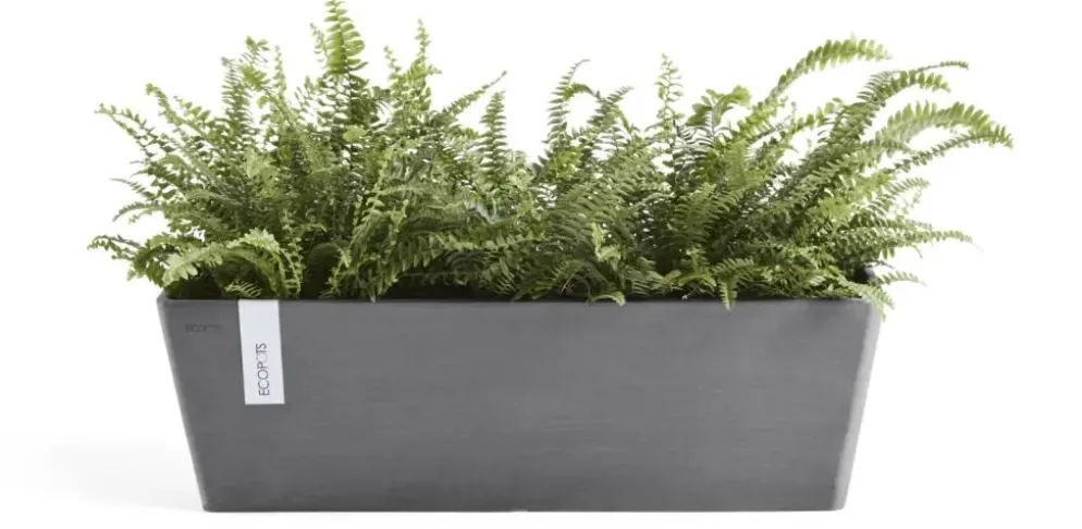 Ecopots kunststof plantenbak bruges 45x17x17 cm grijs