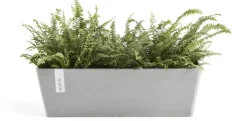 Ecopots kunststof plantenbak bruges 45x17x17 cm witgrijs
