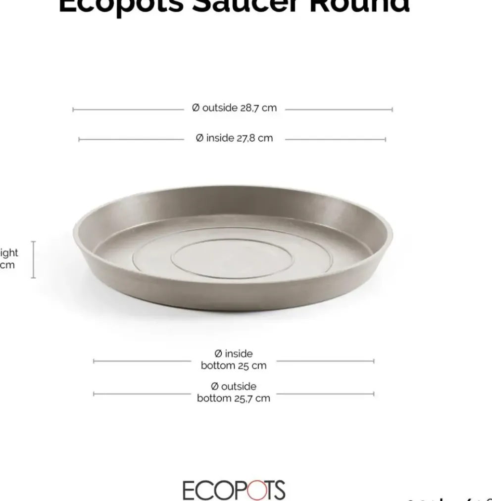 Ecopots kunststof stockholm schotel 28.7x3 cm taupe