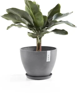 Ecopots kunststof stockholm schotel 28.7x3 cm grijs