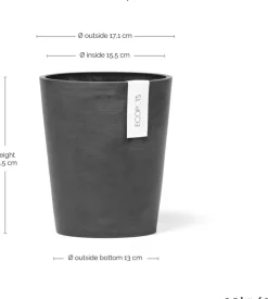 Ecopots Morinda Donkergrijs Ø17,1 x H19,5 cm